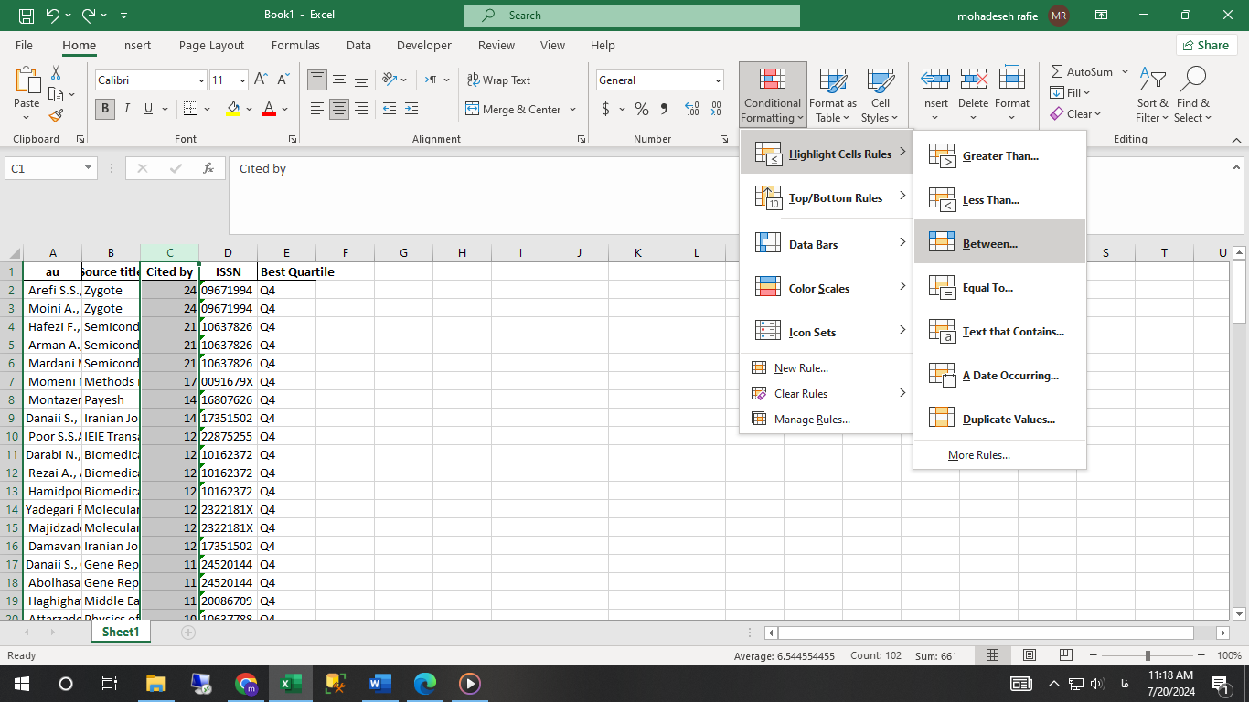 کاربرد Conditional Formatting در اکسل