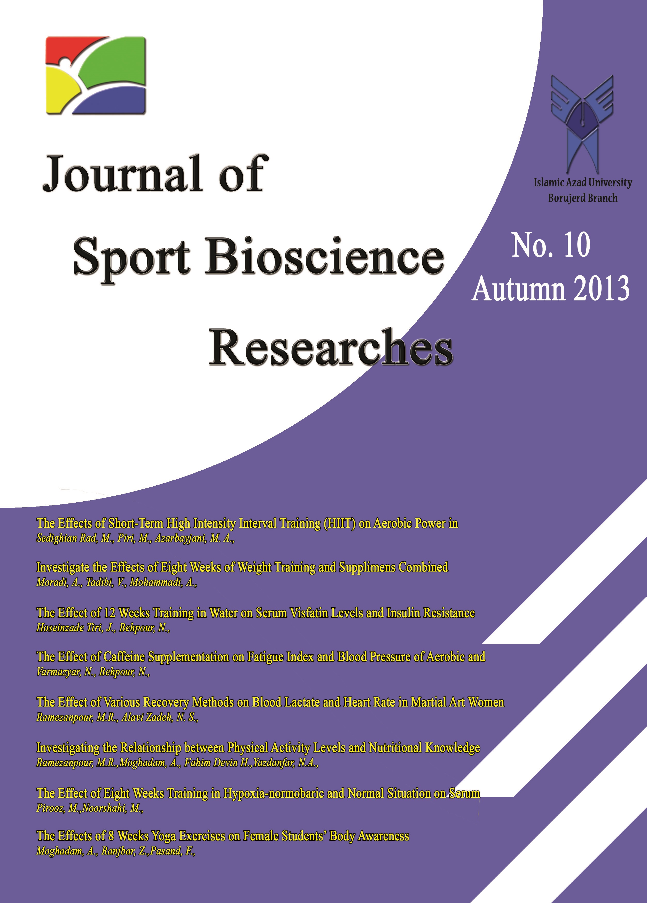 JOURNAL OF SPORT BIOSCIENCE RESEARCHES