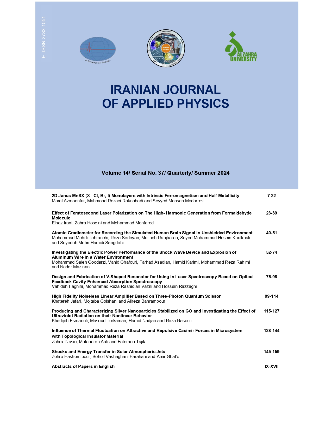 Iranian Journal of Applied Physics