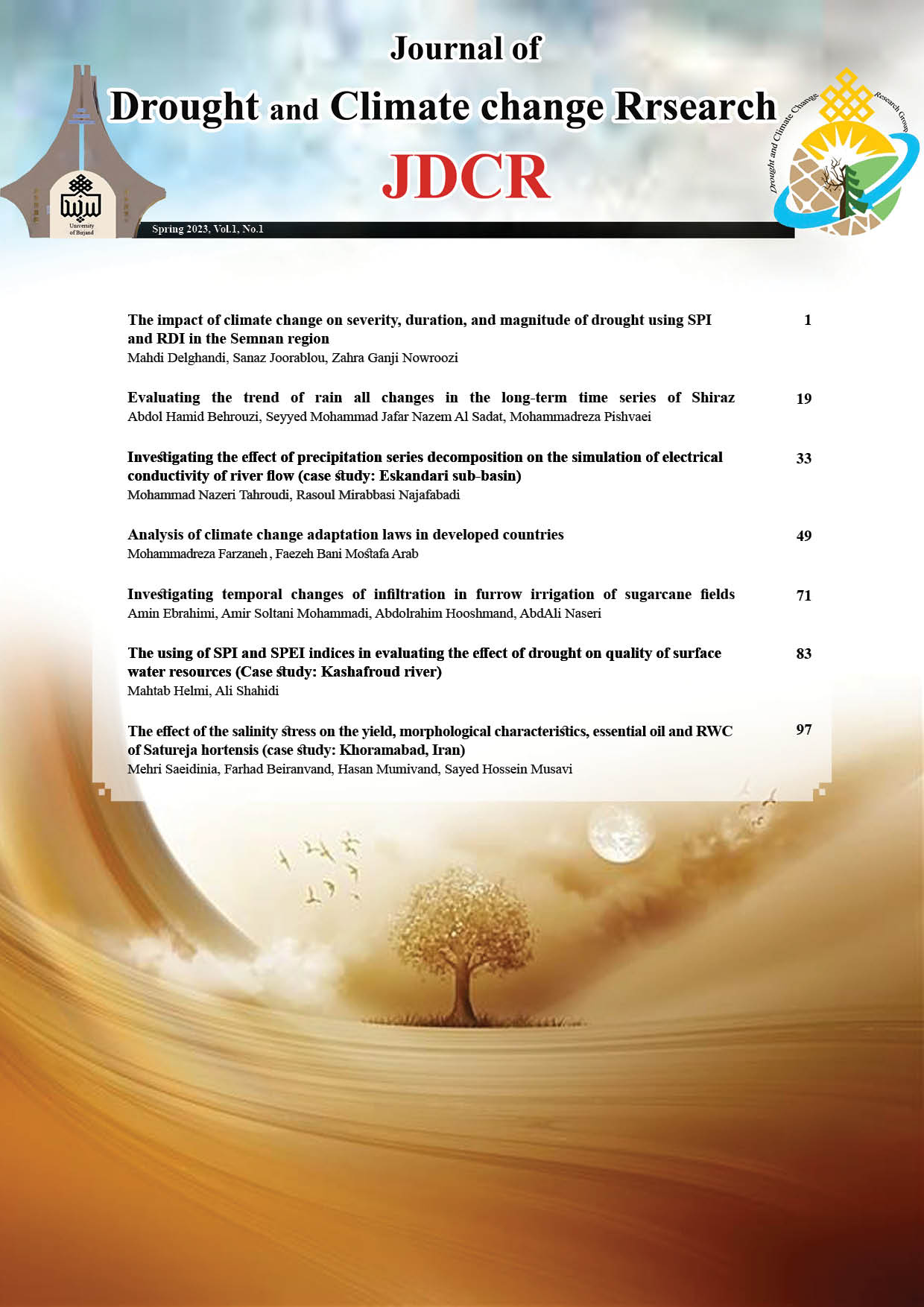 JOURNAL OF DROUGHT AND CLIMATE CHANGE RESEARCH