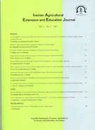 IRANIAN AGRICULTURAL EXTENSION AND EDUCATION JOURNAL